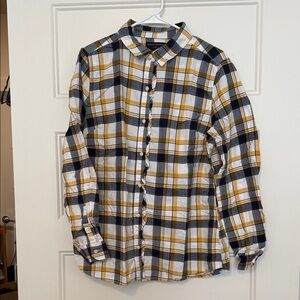 Banana Republic Checkered Shirt - Navy, Mustard, White